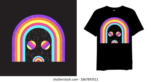 cute colorful rainbow design vector illustration for t-shirt. rainbow t-shirt with the graphic element 
