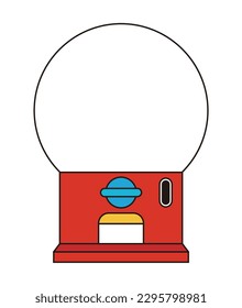 Cute and colorful retro style Gumball Machine frame illustration graphic.