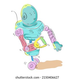 Ilustración de un vector robótico de color