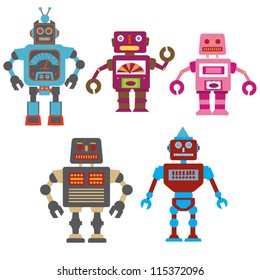 Cute colorful robots