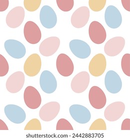 Cute colorful round egg shape pattern design seamless background vector