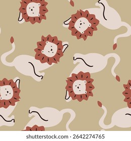 Cute colorful safari animals rhino crocodile turtle giraffe Leon elephant zebra tiger sun funny seamless print pattern graphic tee design for kids market as vector