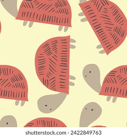 Cute colorful safari animals zebra turtle leopard tiger Leon elephant  seamless print pattern graphic tee design for kids market as vector
