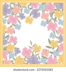 cute colorful scarf with flower pattern design