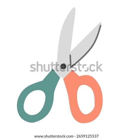 Cute colorful scissors icon for crafting, office supplies, or creative toolset visuals.
