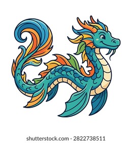 Cute colorful sea dragon