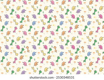 Patrón inconsútil colorido lindo de los animales, diseño de la tela del bebé, regalo o patrón lindo del papel de embalaje, decoración de la habitación del bebé del papel de pared