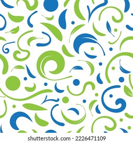 diseño de patrones mixtos de color lindo y sin costura con hojas y formas abstractas mixtas sobre fondo blanco