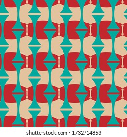 cute colorful seamless pattern with blue and red shapes