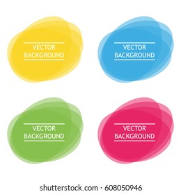 Cute colorful shapes, round frames, backgrounds. Vector abstract design elements.
