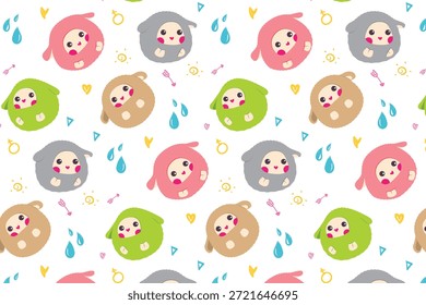 Lindo patrón de ovejas de colores, adecuado para mantas y ropa de los niños