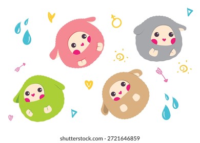 Lindo patrón de ovejas de colores, adecuado para mantas y ropa de los niños