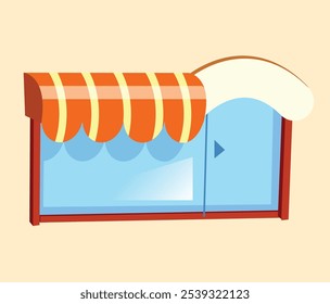 Cute and colorful shop awning illustration. Perfect for children's books, cityscapes, and retail branding. Includes both a colored and line art version.
