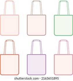 Cute colorful shopper bags on white background, vector illustration