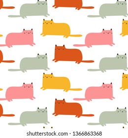 Cute colorful sitting cat