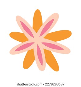 Cute colorful spring flower flat icon Spring decor element. Vector illustration