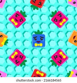 cute colorful square fruit pattern