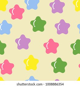 Cute colorful star seamless pattern vector illustration.