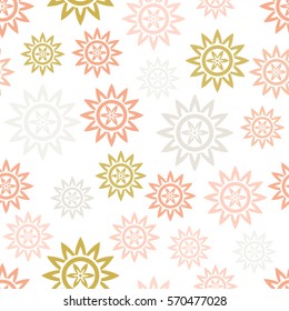 Cute colorful star seamless pattern on white. Funny festive background, wrapping paper. Vector illustration. 