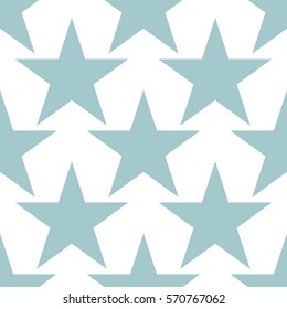 Cute colorful star seamless pattern on white. Funny festive background, wrapping paper. Vector illustration. 