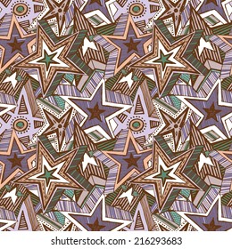 Cute colorful stars. Seamless pattern