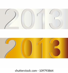 Cute and colorful sticker on New Year 2013