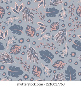 Cute colorful tiny flowers hand drawn vector illustration. Adorable floral seamless pattern for kids fabric or wallpaper.