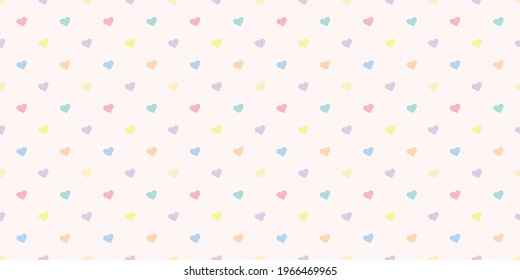 Cute colorful tiny hearts, seamless repeat pattern vector background, repeating wallpaper.