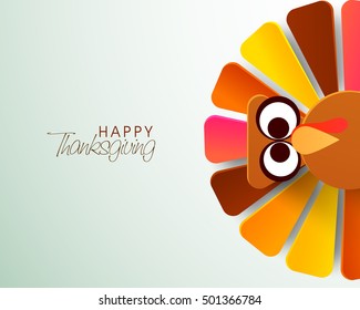 Cute colorful Turkey Bird for Happy Thanksgiving Day celebration.