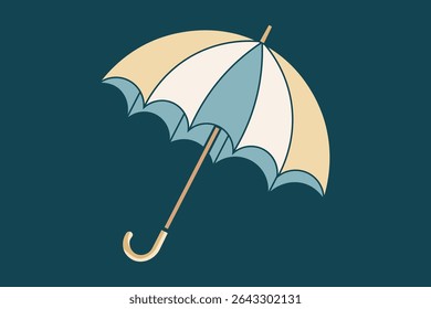 Cute colorful umbrella icon, flat vector style ideal for digital stickers, baby products, and seamless design backgrounds

