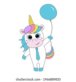 cute colorful unicorn vector illustration