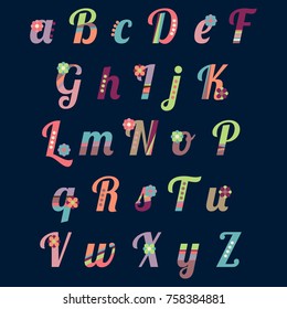 Cute colorful vector English alphabet
