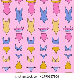 Régimen de tracción manual de vectores lisos y coloridos con ropa de baño femenina