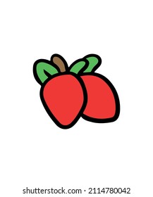 Cute and colorful vegetable and fruits