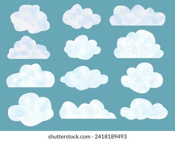 Elementos de nubes de color de agua de color liso
