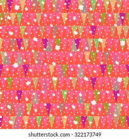 Cute colorful winter seamless abstract pattern with snow 