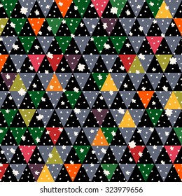 Cute colorful winter seamless abstract pattern with snow. Vector