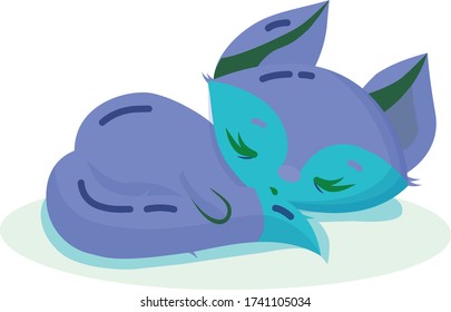 Cute colorfull cartoon vector fox icon