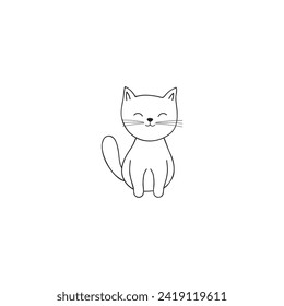 cute coloring book animal cat animal