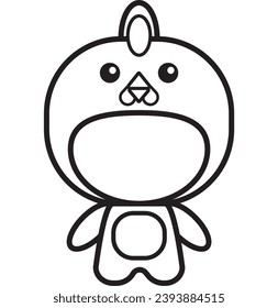 cute coloring book cute animals monochrome