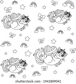 Cute coloring book for children and kids where they can color cute kitty and Caticorn along with learn about the numbers. Number Coloring Also.