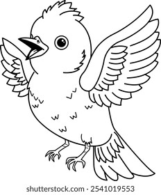 Cute coloring book funny bird