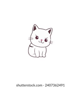 cute coloring cat for kids book cartoon