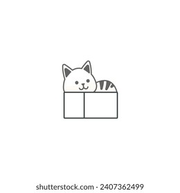 cute coloring cat for kids book cartoon