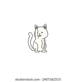 cute coloring cat for kids book cartoon