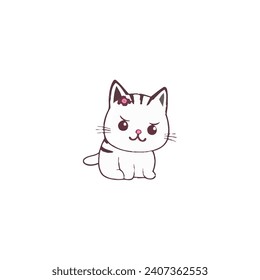 cute coloring cat for kids book cartoon