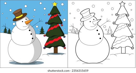 Cute coloring page Snowman
