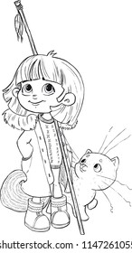cute coloring pages illustration for coloring books for kids or adults