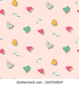 CUTE COLORS LOVE SEAMLESS REPEAT PATTERN VECTOR PRINTABLE EDITABLE. VALENTINES DAY