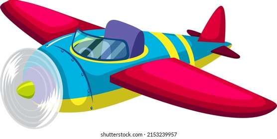 Cute colourful airplane on white background illustration